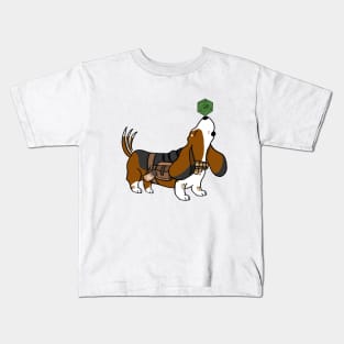 Basset Hound Bard | DND Dogs | Fantasy Art | Flagon Kids T-Shirt